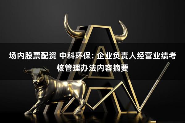 场内股票配资 中科环保: 企业负责人经营业绩考核管理办法内容摘要